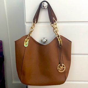 Serafino tan leather Michael Kors everyday bag